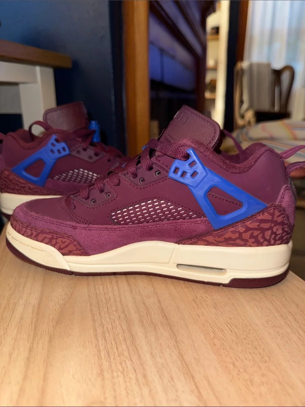 Jordan Spizike Low-Bordeaux/Hyper Royal/Sail Kids Size 4.5Y